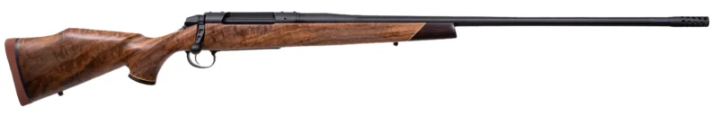 Weatherby 307 Adventure SD bolt-action rifle with fancy walnut stock and Graphite Black Cerakote finish