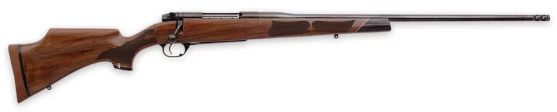 Weatherby Mark V Camilla Deluxe .243 Winchester rifle with 22 inch barrel and glossy AA walnut stock