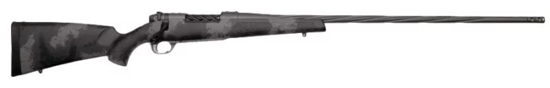 Weatherby Mark V Live Wild 7mm Remington Magnum rifle with gray Cerakote and hand-painted stock