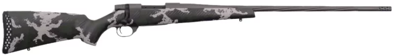 Weatherby Vanguard Talon .270 Win rifle with Peak 44 Blacktooth carbon fiber stock and Accubrake