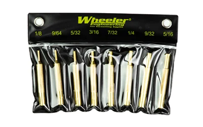 Wheeler 8-piece brass punch set with nylon storage pouch and sizes 1/8" to 5/16"