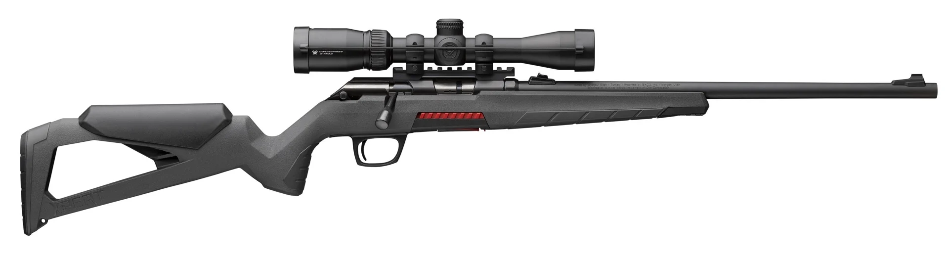 Winchester Xpert .17 WSM 18 in. bolt-action rifle with gray synthetic stock and Vortex Crossfire II 2-7x32 scope