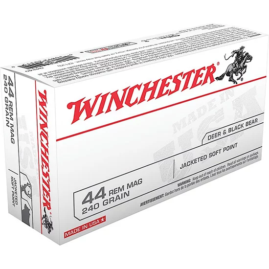 Winchester USA .44 Rem Mag 240 grain JSP 50-round box