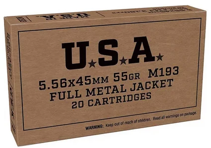 Winchester Lake City M193 5.56x45mm 55gr FMJ 20rd box front image