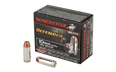 Winchester Defender 10mm 180 gr Bonded Jacket Hollow Point ammunition box