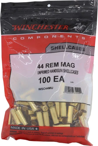 Winchester WSC44MU unprimed brass shellcases .44 Rem Mag 100 pack