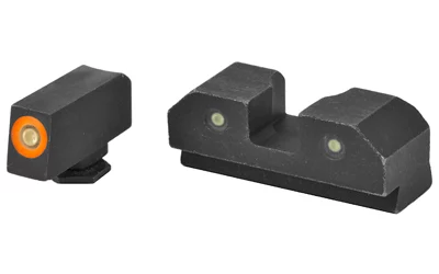 XS Sights R3D 3-dot tritium night sights for Glock with Ember orange outline and green tritium vials