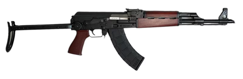 Zastava ZPAPM70 7.62x39 underfolder rifle with Serbian red wood handguards and grip