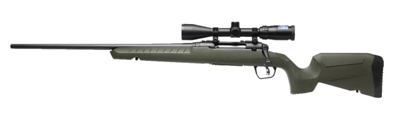 Savage Axis 2 XP Compact left-hand 7mm-08 Rem 20in rifle with mounted 3-9x40 scope and green synthetic stock