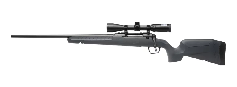 Savage Axis 2 Compact .300 AAC Blackout left-hand rifle with matte gray synthetic stock