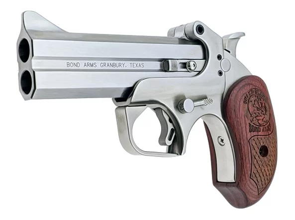 Bond Arms Snake Slayer IV derringer, 4.25 inch barrel, stainless steel, extended rosewood grips