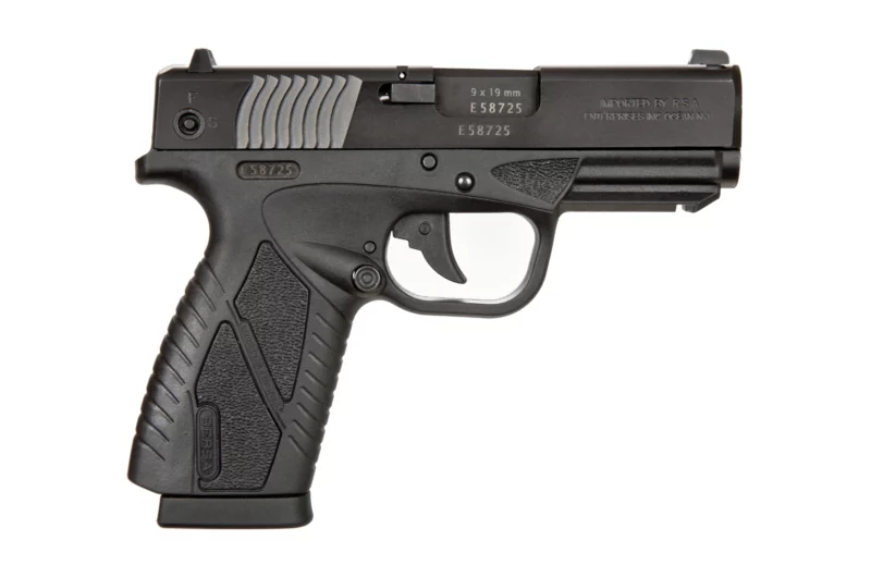 Bersa BPCC 9mm matte black compact pistol with polymer frame