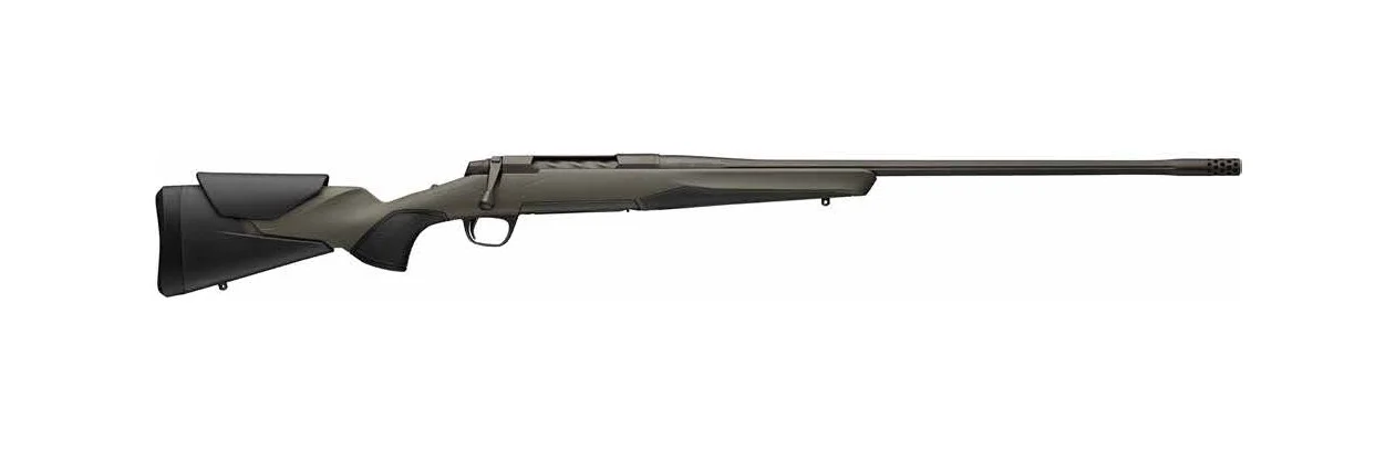Browning X-Bolt 2 Speed 6.8 Western 24-inch rifle Forest Shadow Cerakote with green OD composite stock