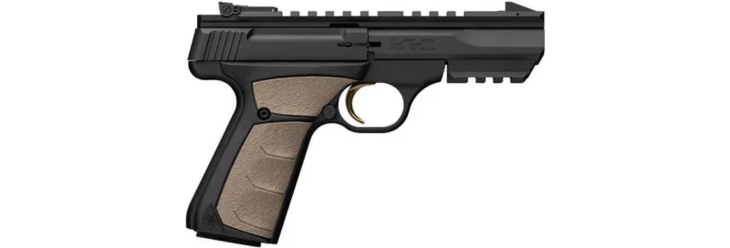 Browning Buck Mark Black Label URX .22 LR pistol, black frame with FDE overmolded UFX grips