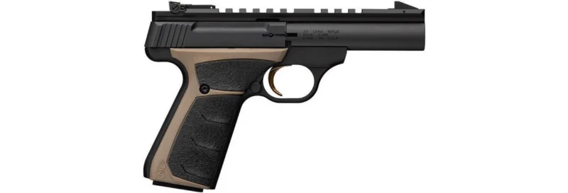 Browning Buck Mark Field Target Micro .22 LR 4-inch bull barrel black frame FDE UFX grips