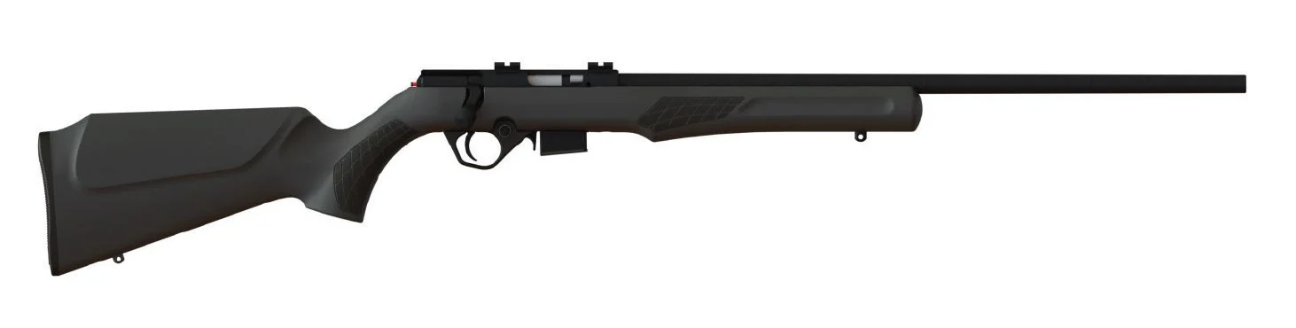 Rossi RB17 .17 HMR bolt-action rifle, 21-inch barrel, black Monte Carlo synthetic stock