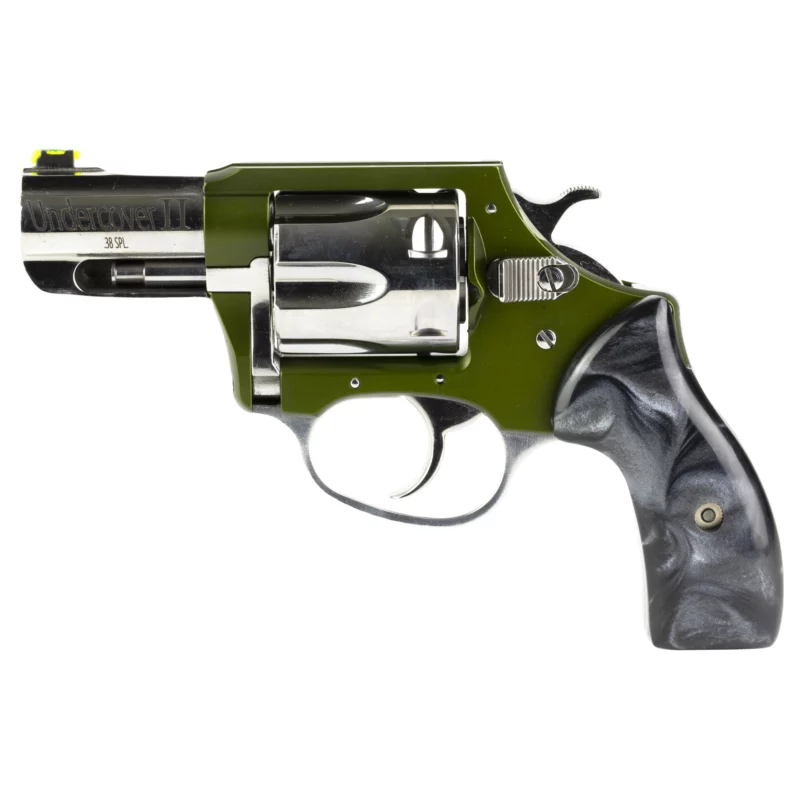 Charter Arms Undercover II .38 Special 2.2 inch OD Green revolver with black Pearlite grips