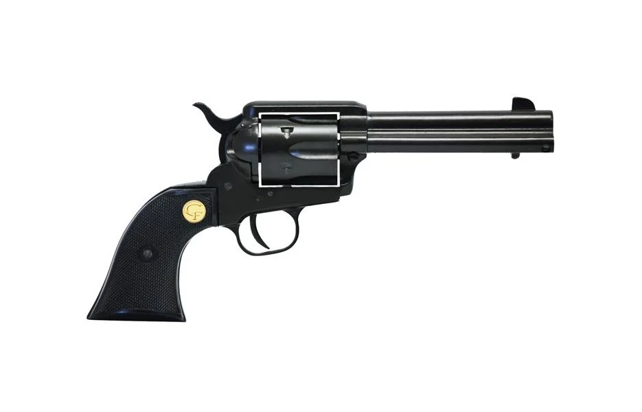 Chiappa 1873 SAA .17 HMR 4.75 inch blued revolver with black polymer grips
