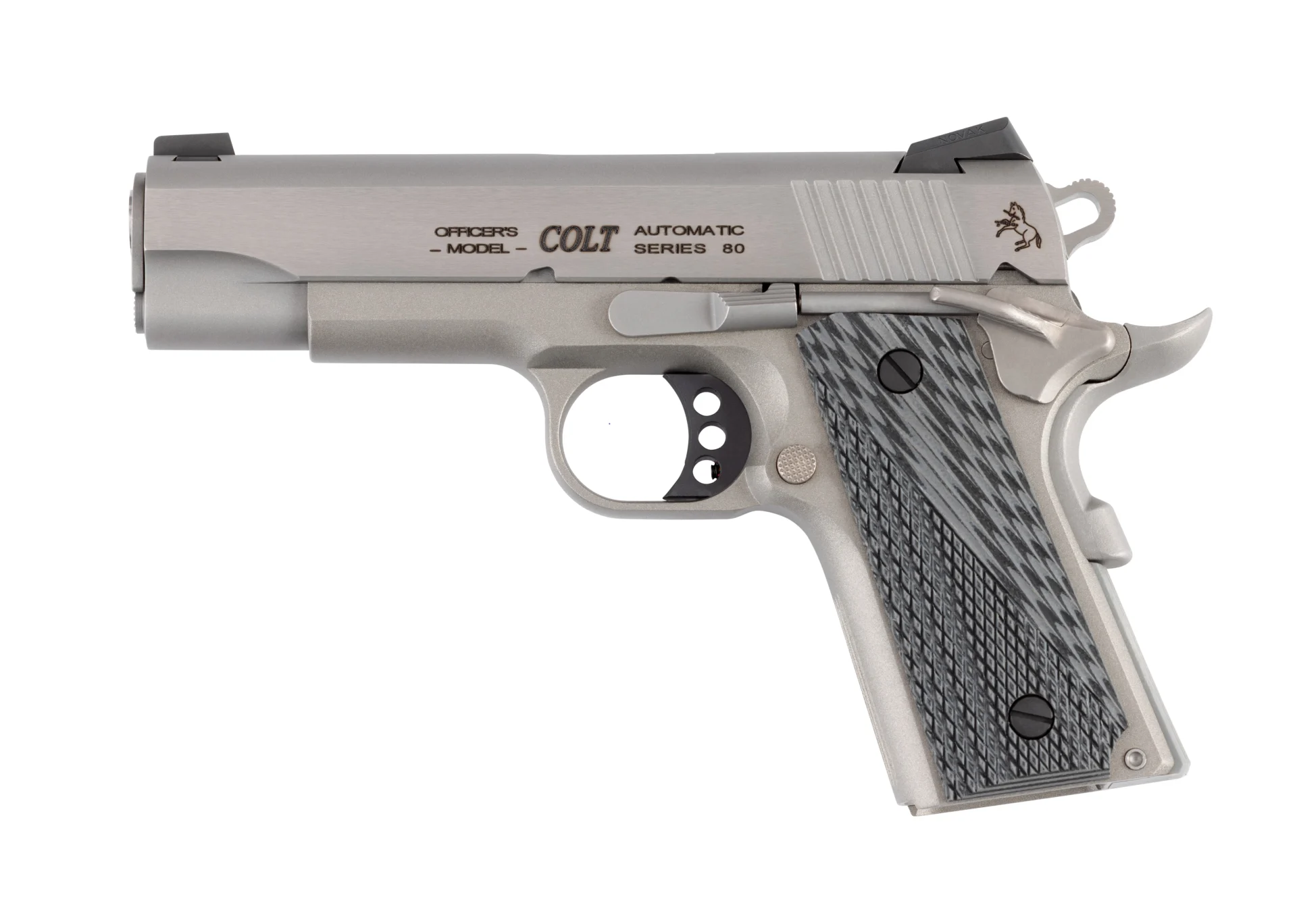 Colt Lightweight Officer 1911 .45 ACP 4.25 in stainless cerakote with grey-black G10 grips