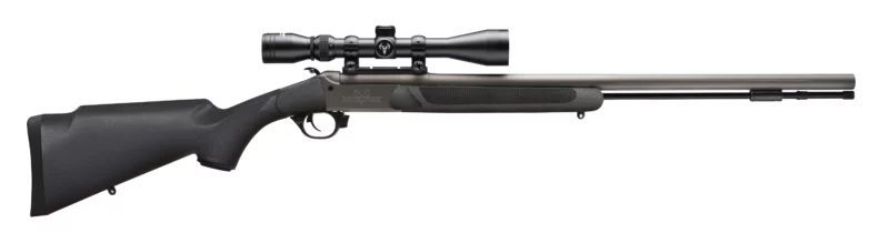 Traditions NitroFire .50 cal 26" VAPR Twist muzzleloader with mounted 3-9x40mm scope and black synthetic stock