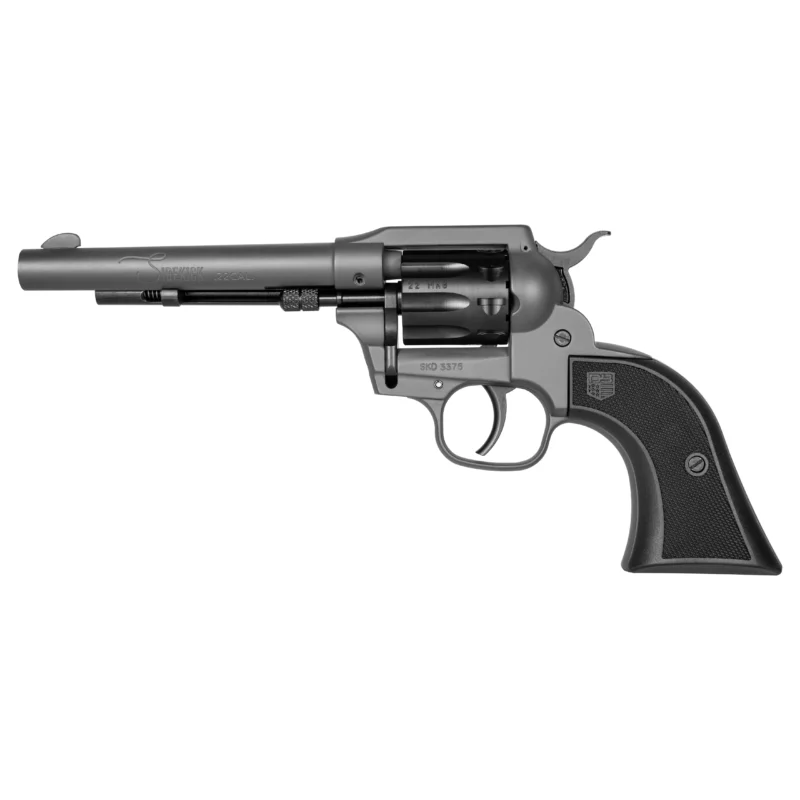 Diamondback Sidekick 5.5-inch dark gray 9-round revolver with checkered black grip