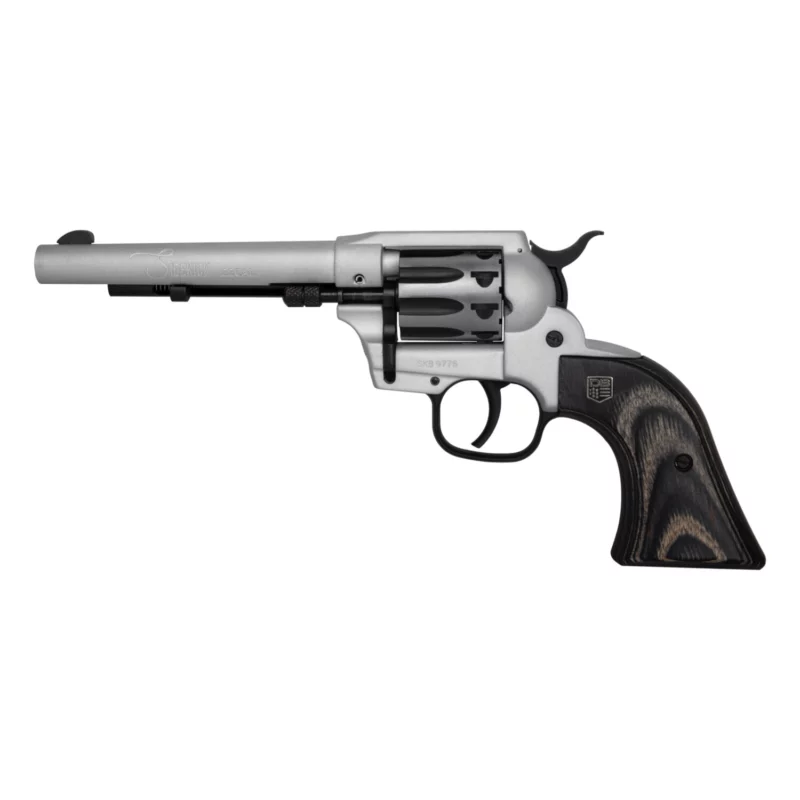 Diamondback Sidekick revolver, 5.5 inch barrel, silver frame with black laminate grip, 9-round cylinder