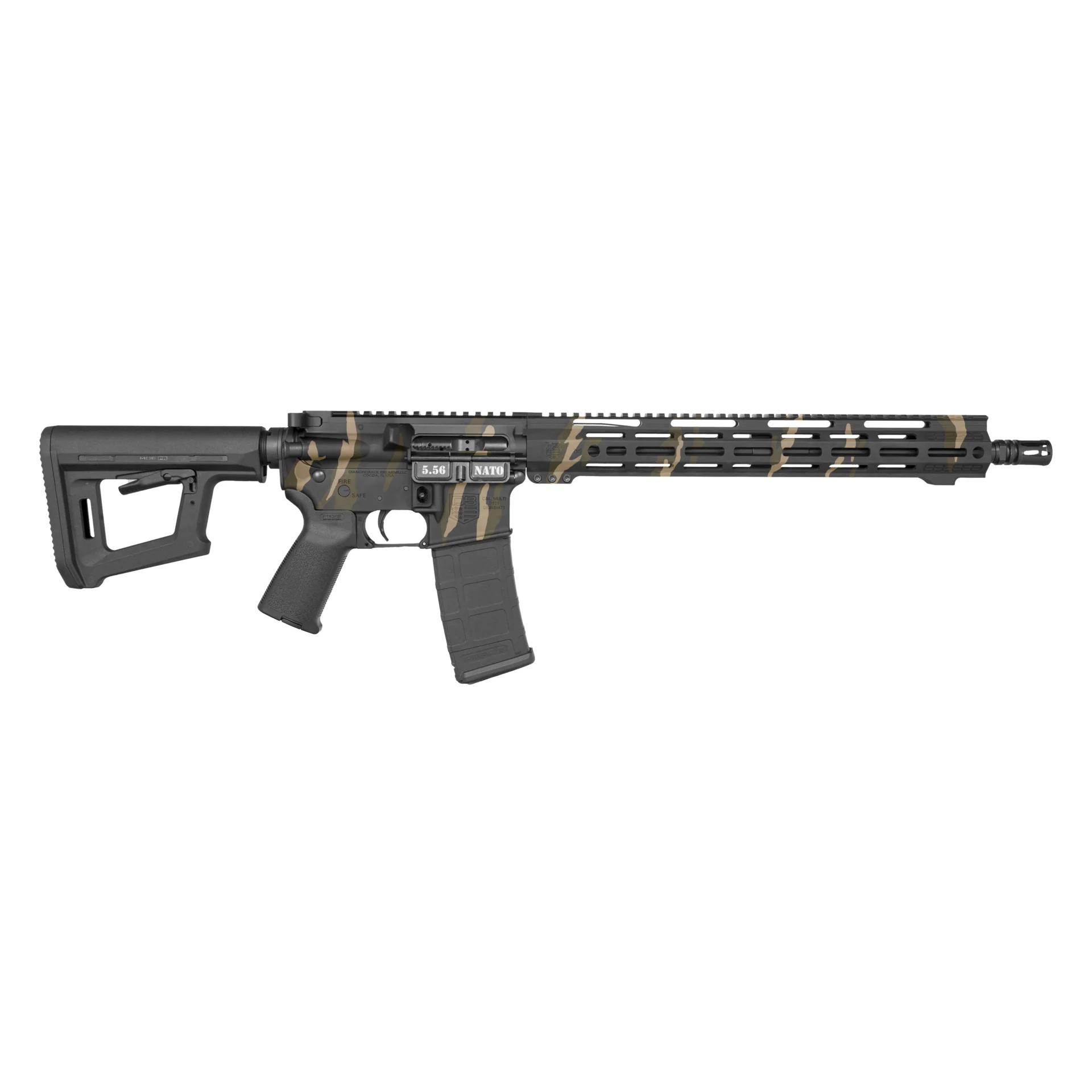 Diamondback DB15 Carbon rifle 5.56 NATO 16 inch barrel tiger stripe camo