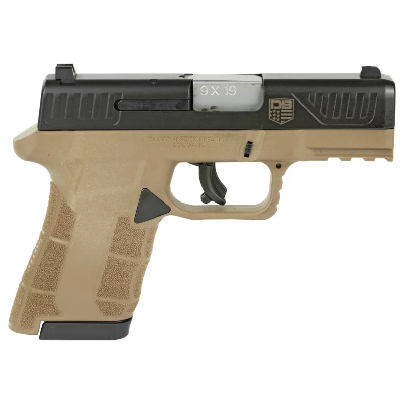 Diamondback AM2 DBAM29 9mm FDE sub-compact pistol, 3.5-inch stainless barrel
