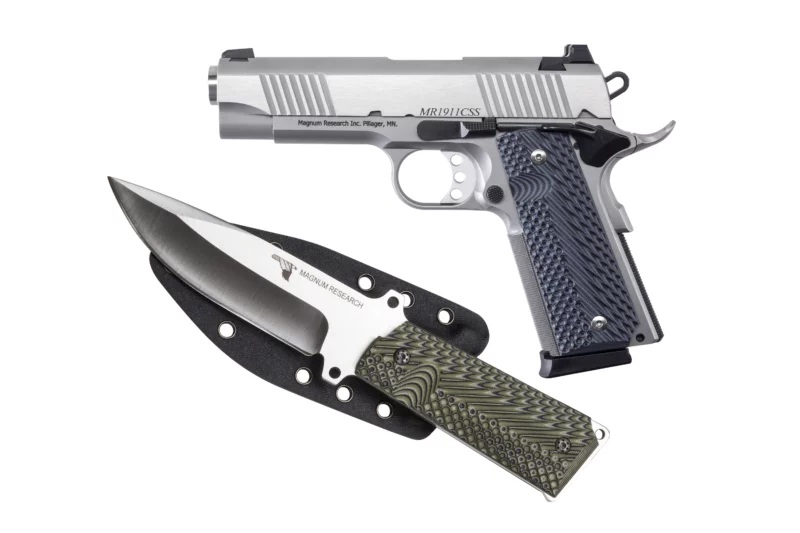 Magnum Research Desert Eagle DE 1911 C .45 ACP 4.33in stainless pistol with G10 grips and knife