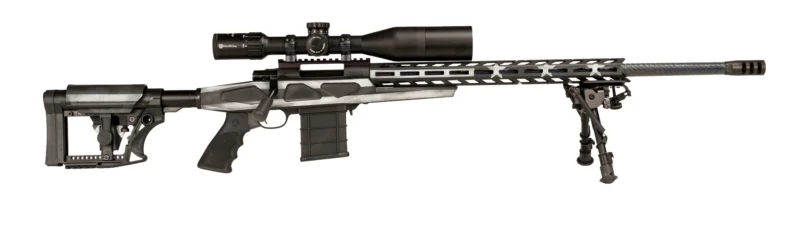 LSI HOWA M1500 6.5mm Creedmoor rifle with 24-inch carbon-fiber barrel and Nikko Stirling 4-16x50 scope