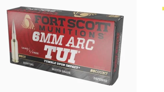 Fort Scott Munitions 6mm ARC 90gr 20rd box with TUI solid copper bullets