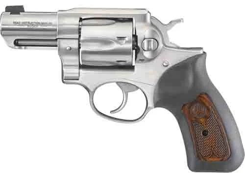 Ruger GP100 TALO 2.5-inch stainless revolver with Hogue rubber grips and gold bead front sight