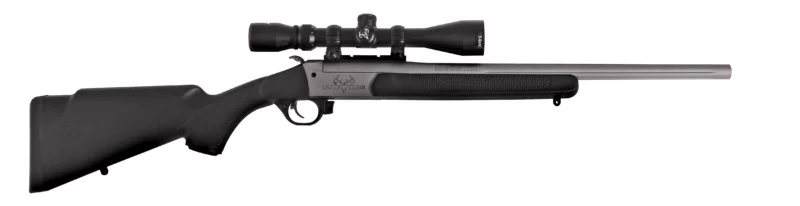 Traditions Outfitter G3 .44 Magnum 22in single-shot rifle with mounted 3-9x40 scope and black synthetic stock