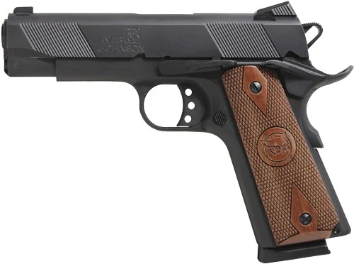 Iver Johnson 1911A1 HAWK .45 ACP 4.25 inch pistol with walnut grips