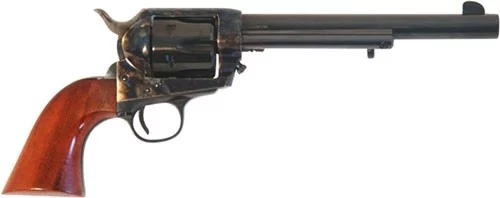 Cimarron Frontier revolver with 7.5-inch blued barrel and walnut grips