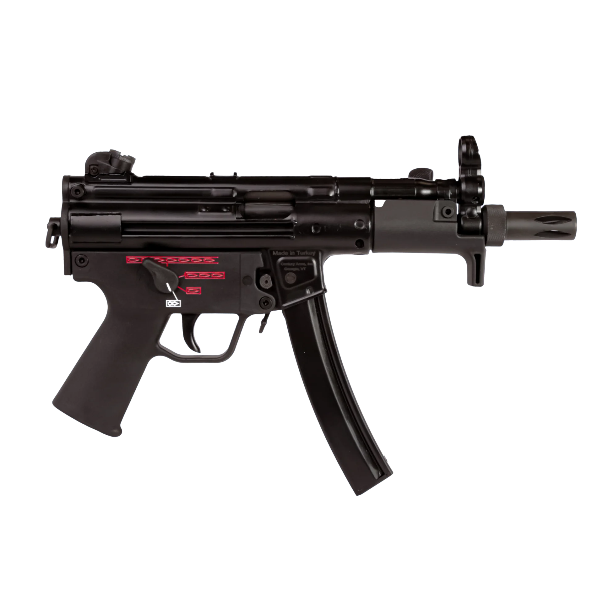 Century Arms AP5-P Navy 9mm pistol in black with adjustable sights and threaded barrel
