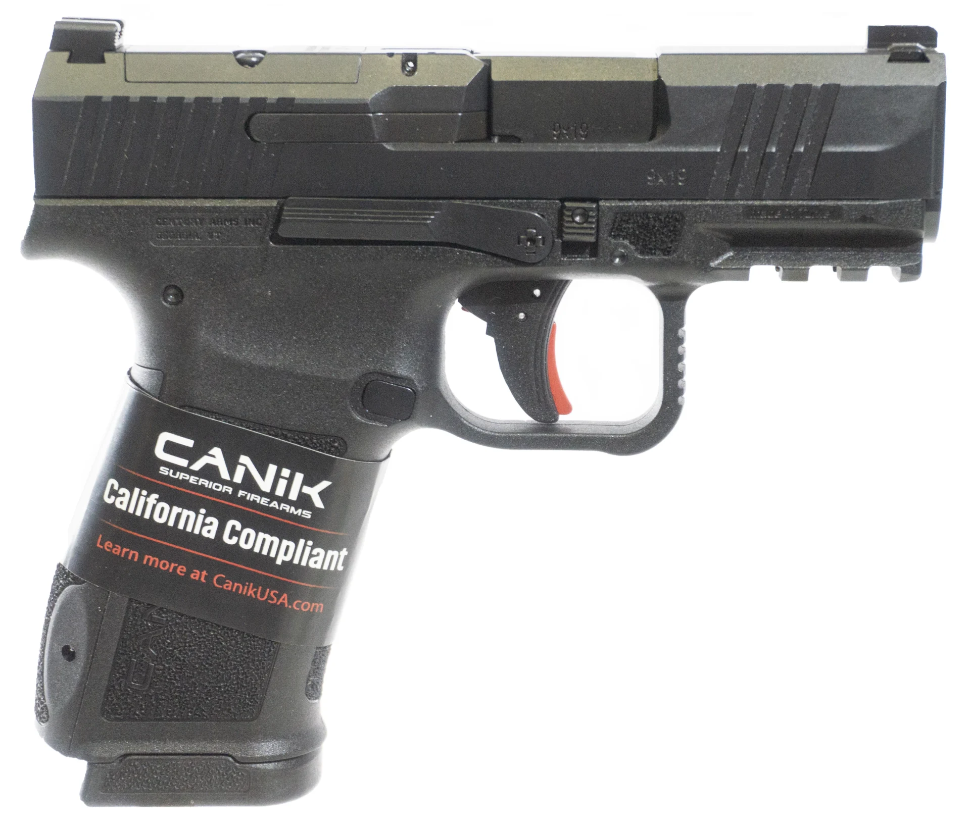 Canik Mete MC9L 9mm pistol, 3.18 inch barrel, 10-round magazines, optic-ready, black
