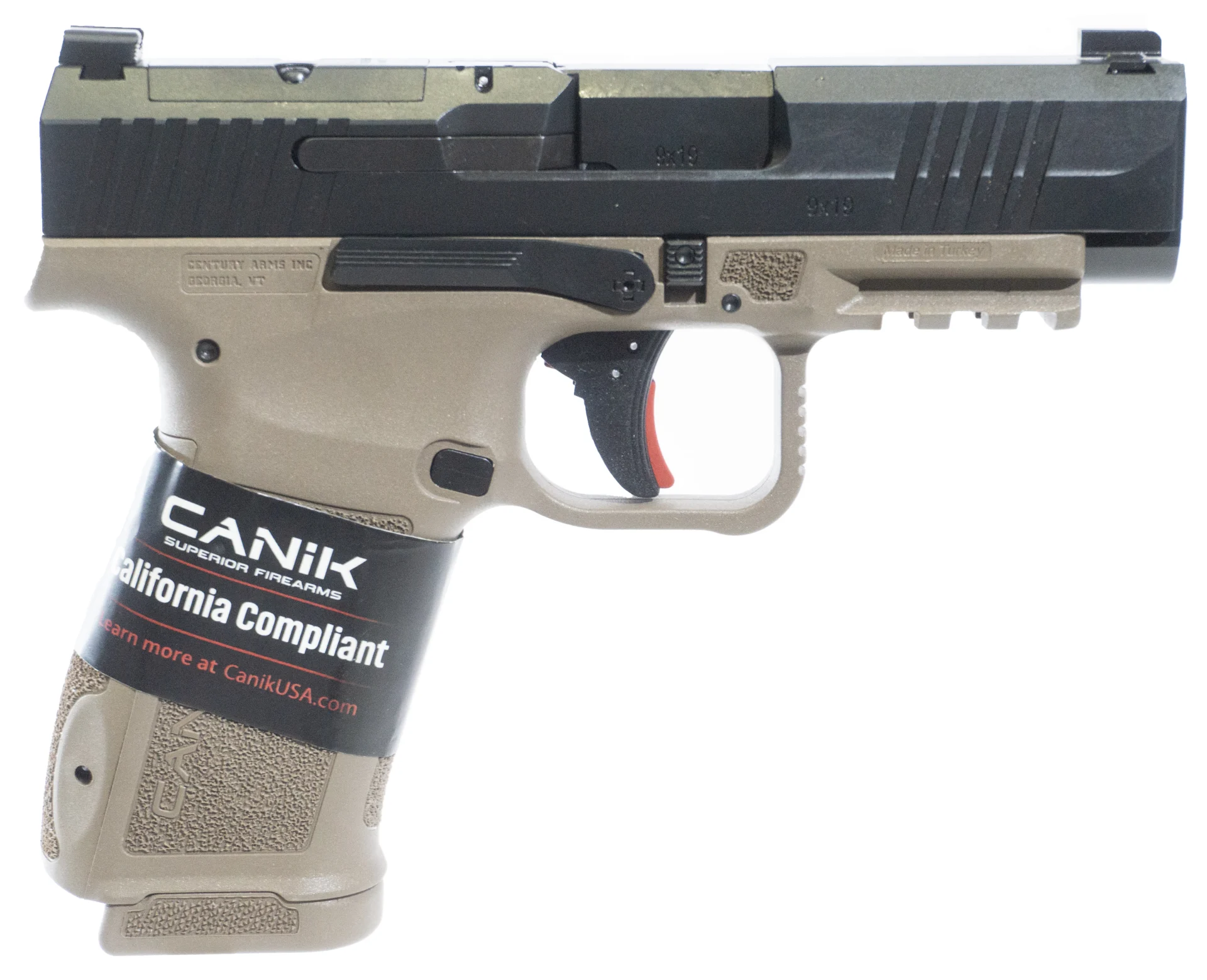 Canik Mete MC9LS 9mm pistol black slide flat dark earth polymer frame