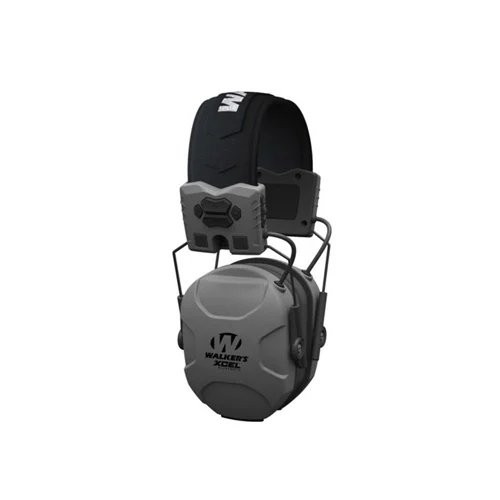 Walker's XCEL 500BT digital electronic earmuff, gray/black, Bluetooth, 26 dB NRR