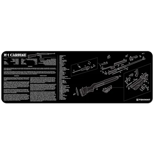 TekMat M1 Carbine cleaning mat 12x36 black white exploded parts diagram