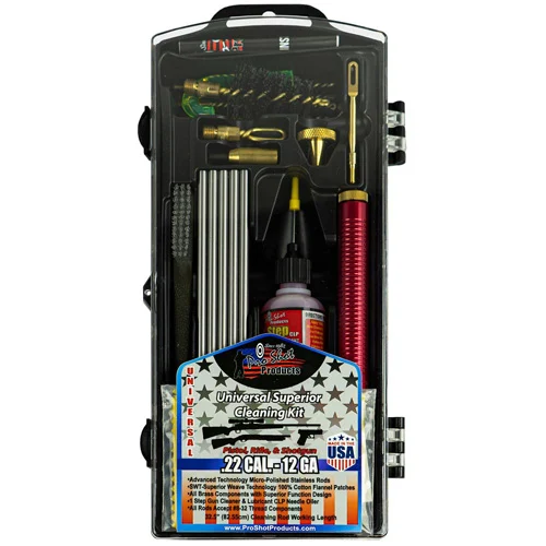 Pro-Shot Premium Classic universal cleaning kit with rods, brushes, patches and plastic storage case