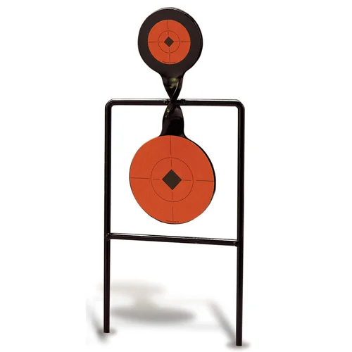 Birchwood Casey Super Double Mag spinner target, 3/8-inch steel, black and orange