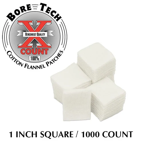 Bore Tech X-Count 1-inch square cotton cleaning patches, 1000 pack
