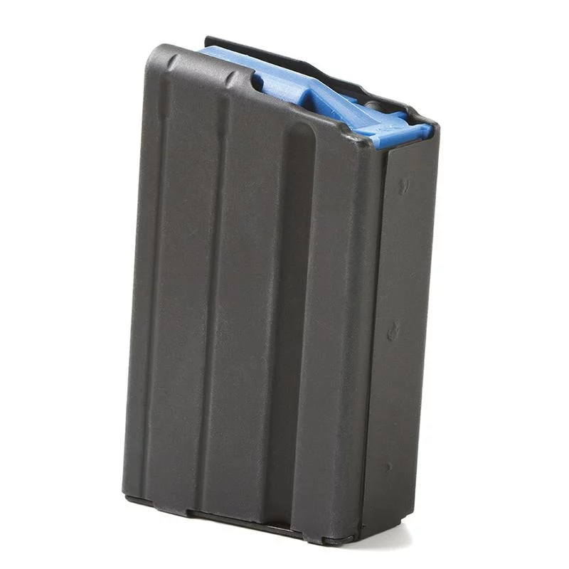 ASC AR-15 stainless steel magazine 5-round black blue follower