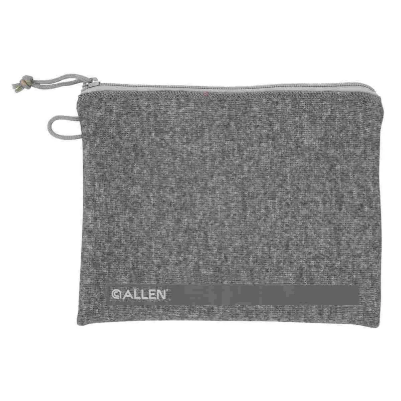 Allen 3627 gray pistol pouch with fleece lining and lockable zippers