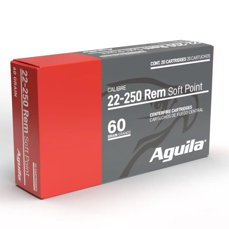 Aguila .22-250 Rem 20rd box InterLock Boat Tail Soft Point rifle ammunition