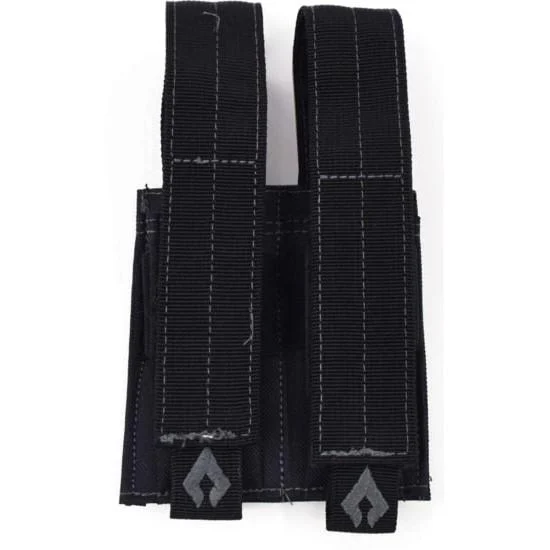 Advance Warrior Solutions double pistol magazine pouch, black, 600D poly PVC