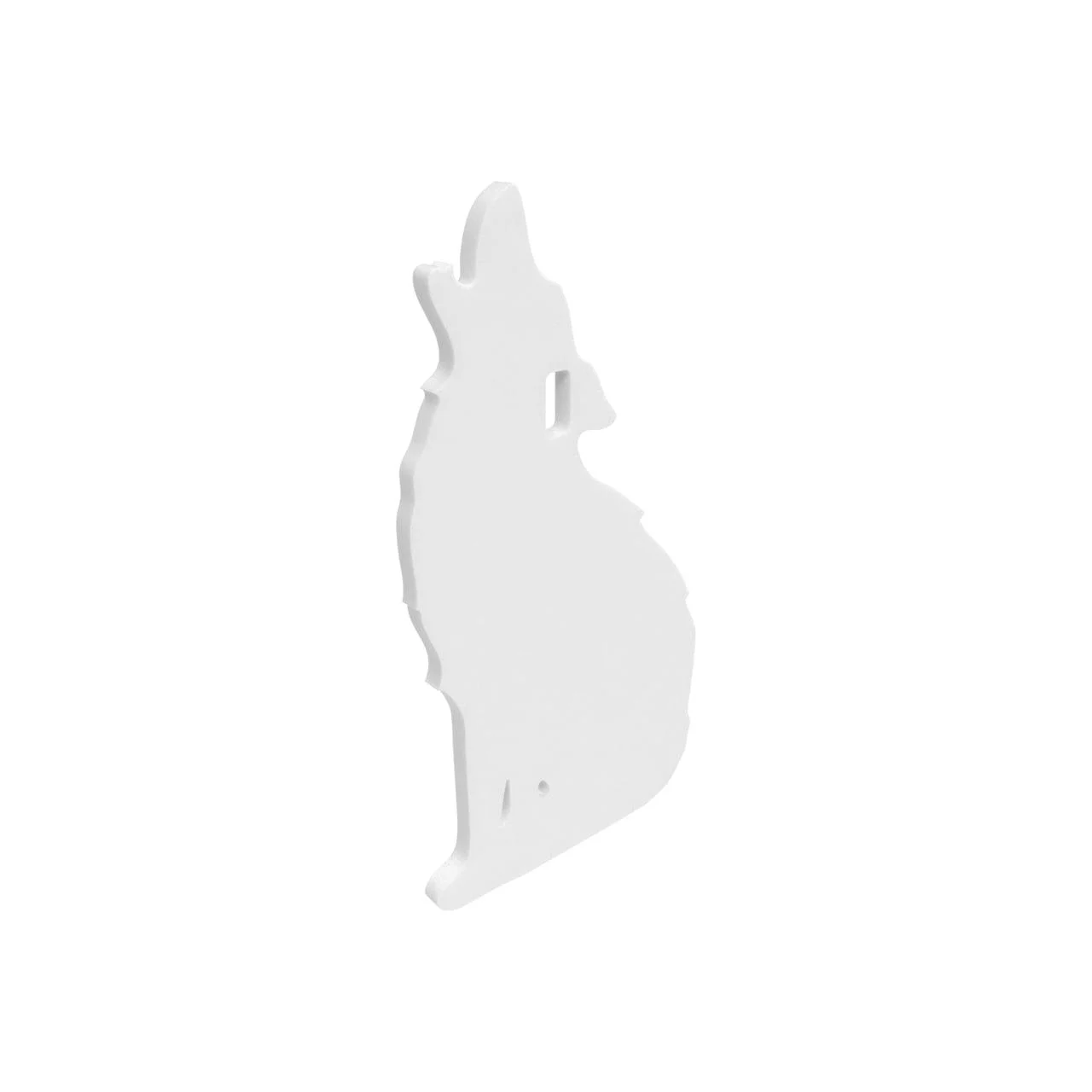 Birchwood Casey AR500 3/8-inch steel Howling Coyote silhouette target with white powder coat