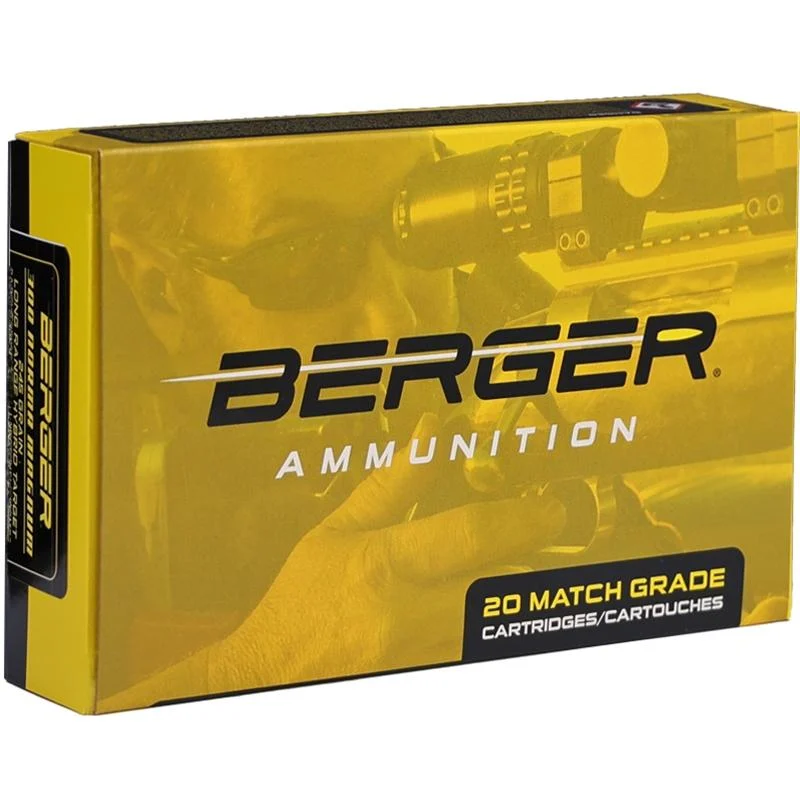 Berger OTM Tactical .338 Norma Mag 300gr ammunition box, 20 rounds