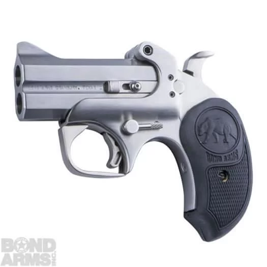 Bond Arms Papa Bear .45LC/.410 3-inch stainless two-shot derringer with black rubber grip